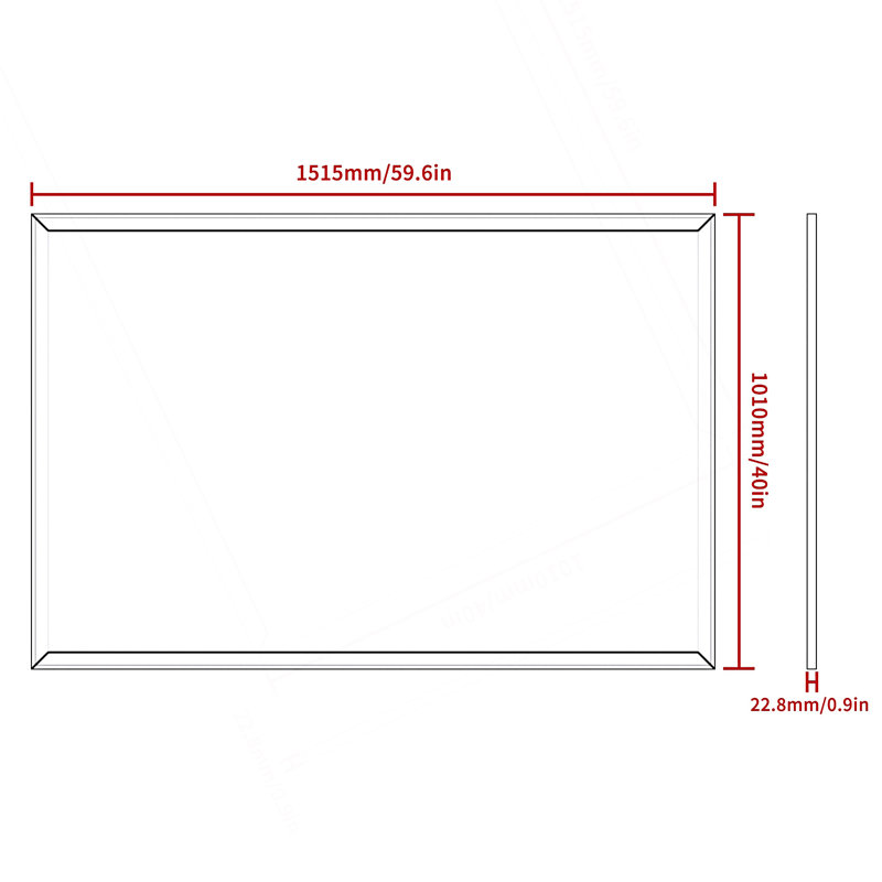 Miroir de salle de bain moderne, 40.05" x 60.05" , Noir