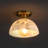 Atlow, 9.75 Inch, Alabaster/Metal Semi-Flush Mount
