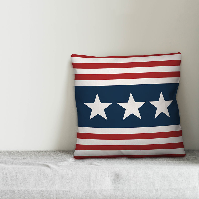  Coussin intérieur / extérieur Stars and Stripes, 20 po x 20 po, Housse de coussin seulement - sans coussin