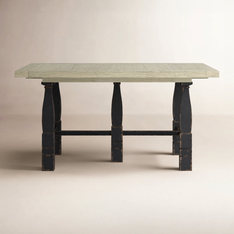 CiaoBella Dining Table, Flaky White Top/Black Base