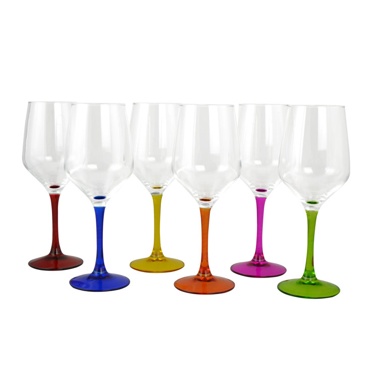 Multicolor Wine Glasses Set of 6