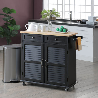 Ottery Solid Wood Top Kitchen Cart