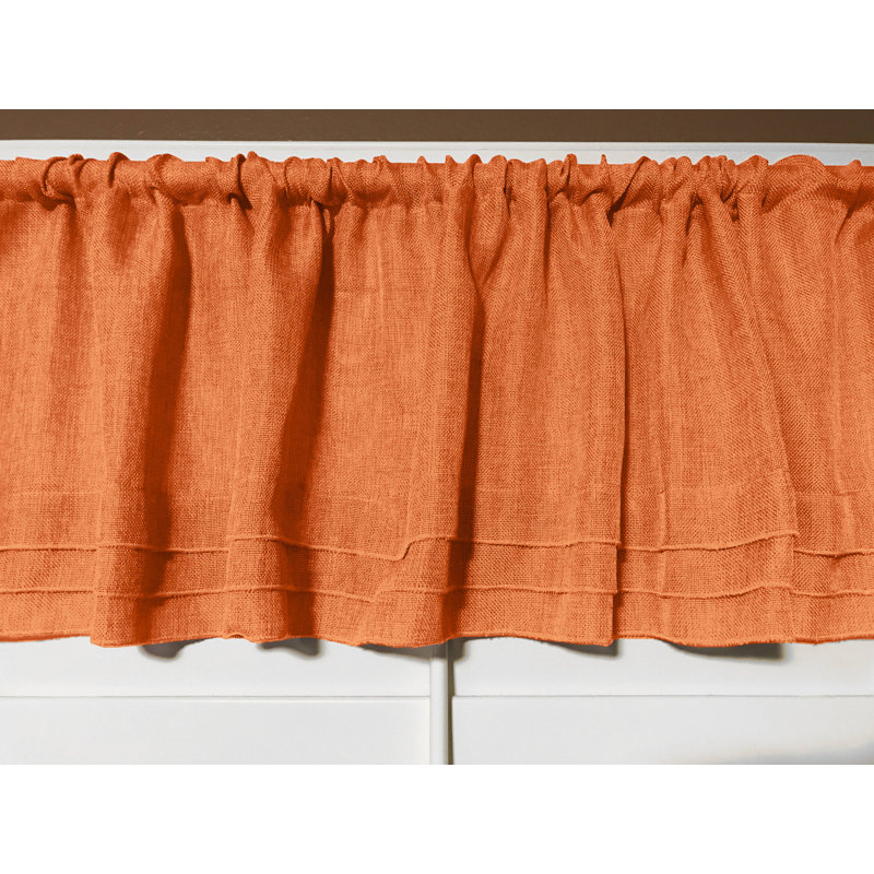 Cantonnière sur mesure de couleur unie 58 po piaf, Orangé