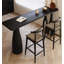 Table de bar rectangulaire en bois massif de style Wabi-Sabi-126609070