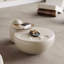 Table basse ronde et blanche Nesting