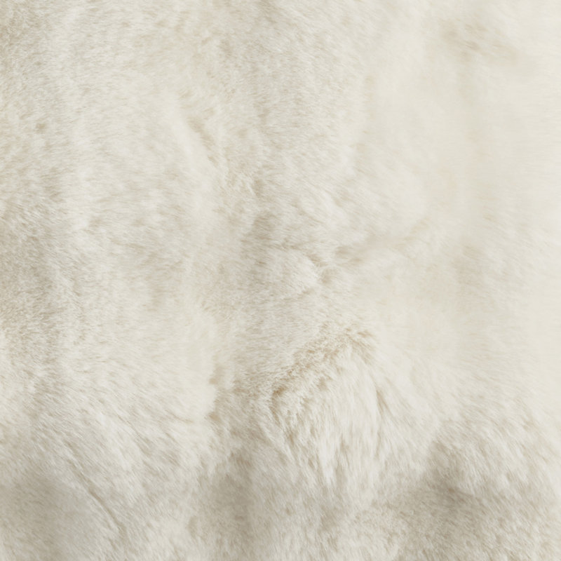 Cozy Bubble Faux Fur Pillow Cover, Ivory, Down, Square 20"