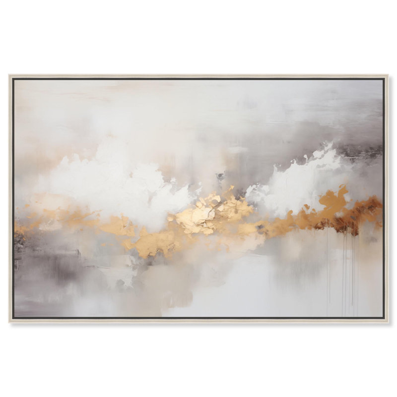Toile «Cloudborn Glow I» par Art Remedy, H 11 po x l 16 po, Cadre flottant, Noir