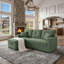 Canapé-lit, canapé modulaire avec lit escamotable, méridienne réversible, canapé modulaire avec rangement, tissu respirant vert foncé, solution pour petit espace, canapé-lit convertible, mobilier de salon, canapé en L-977383804