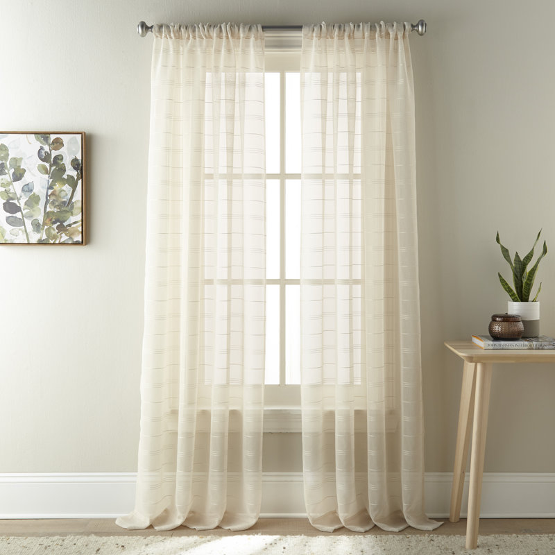 Antonietti Semi Sheer Curtain Pair, Beige