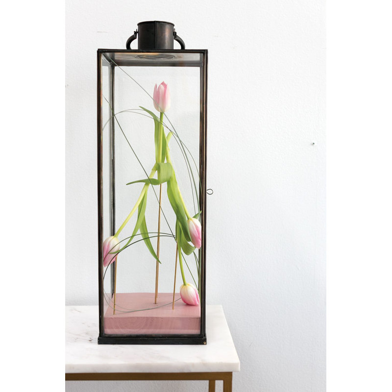 Modern Outdoor Lantern, 27.16" H x 16" W x 9" D