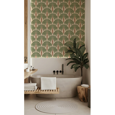 Tropical Palm Wallpaper Vintage Leaf Peel And Stick Retro Tree Removable Wall Decor