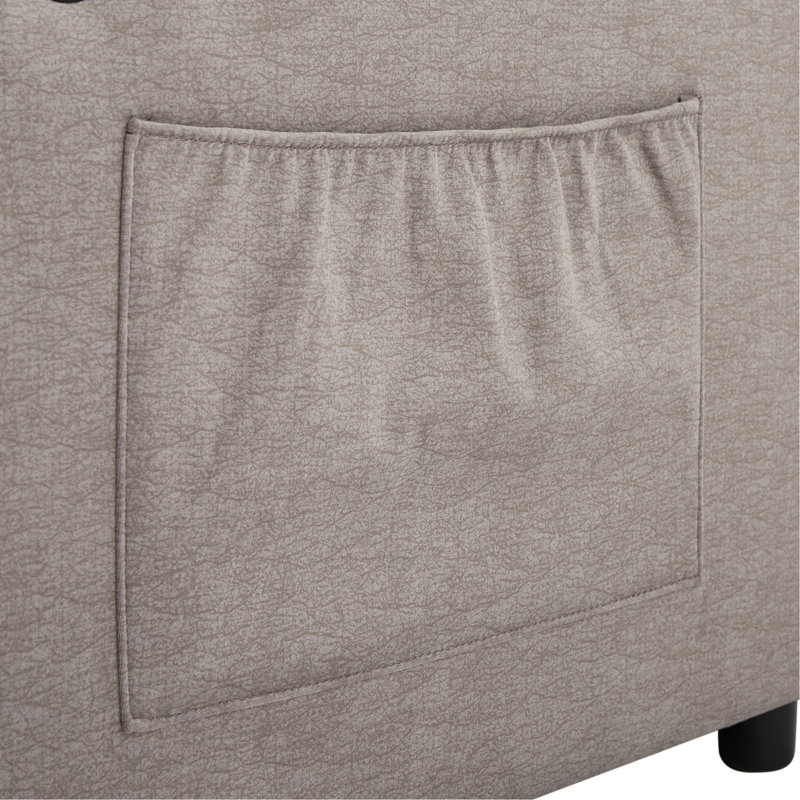 Lit gris avec 3 prises, 2 poches latérales, porte-gobelets, support de téléphone pivotant à 360 °, réglable pour bureau à domicile de 55,9 po, gris, ports, chic