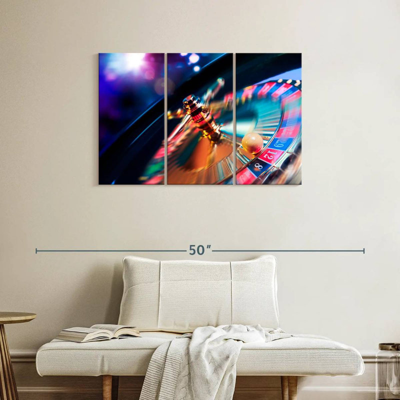Senne Spinning Neon Roulette, 24" H x 38" W