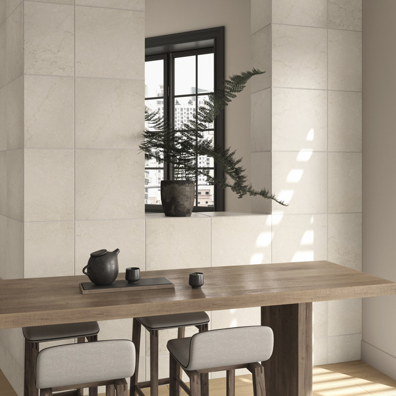 Botticino Extra Light 18x18 Honed Marble Tile, Honed Beige