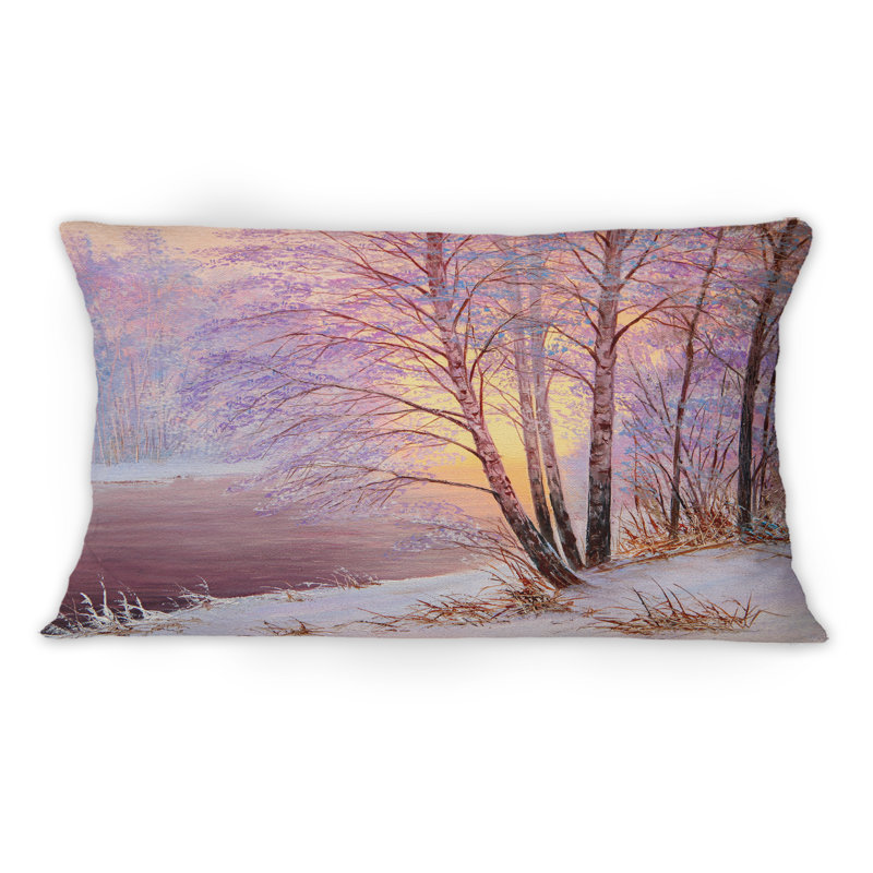 Coussin décoratif imprimé soleil et neige