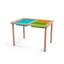 Table de jeu interactive pour tout-petits Isabelle & Max ™ avec 3 bacs de rangement multicolores et une housse, fabrication en bois massif, pour la boue, le sable, le sable cinétique, l'eau, l'apprentissage pratique, naturel / bleu / vert / orange