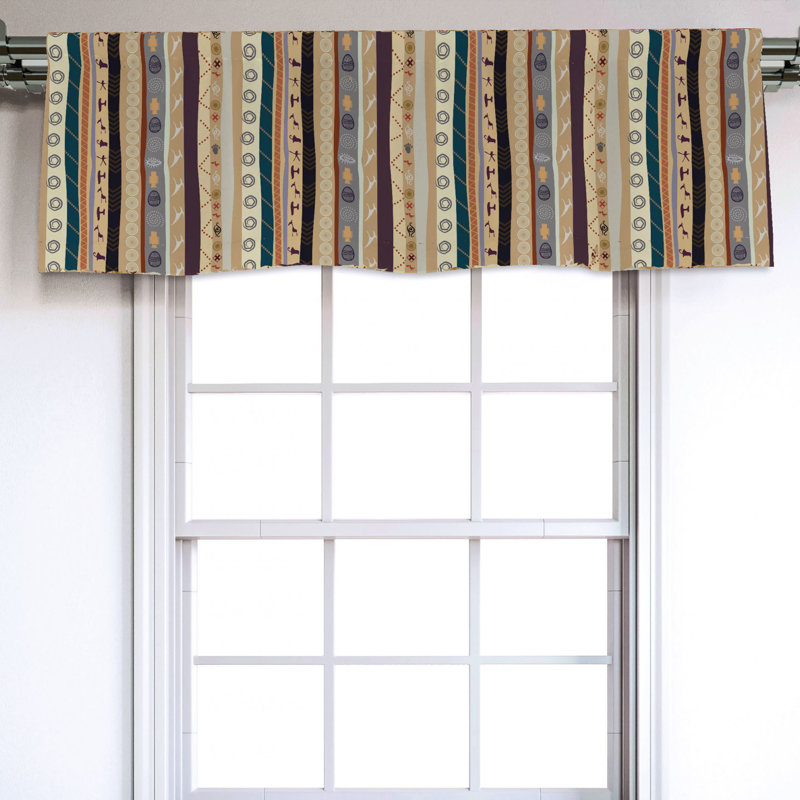 Sateen Striped Ruffled Window Valance