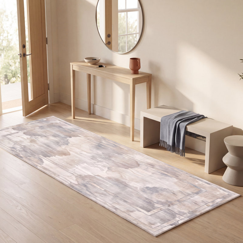 Tapis moderne en agate, effet aquarelle abstrait bleu-gris-beige, lavable en machine, antidérapant, à poils courts, pour l'intérieur et l'extérieur, adapté aux animaux domestiques, idéal pour le salon, la chambre, la salle à manger, l'entrée, le couloir ou le bureau.