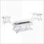 Table de bout contemporaine blanche avec structure chromée et finition ultrabrillante - peu encombrante et facile à nettoyer