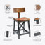 Tabouret de comptoir avec dossier-871259907