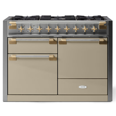 AGA Elise 48"W. 6 Cu.Ft. Freestanding Induction Convection Range with Antique Brass Trim
