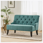 43.75" Recessed Arm Settee Seat: 17 inches high x 43 inches wide x 19 inches deep :Includes 1 settee, with wood