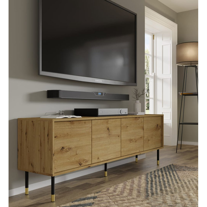 Laughton TV Stand for TVs up to 70", Oak Artisan