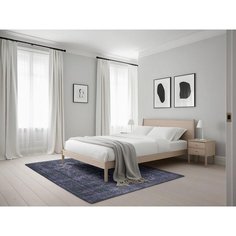 Tapis en violet/gris contemporain, Rectangle 5 pi x 7 pi