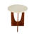 Elegant Round Travertine Texture Side Table – 21.2” Stone End Table, Modern Design, Durable, Minimalist
