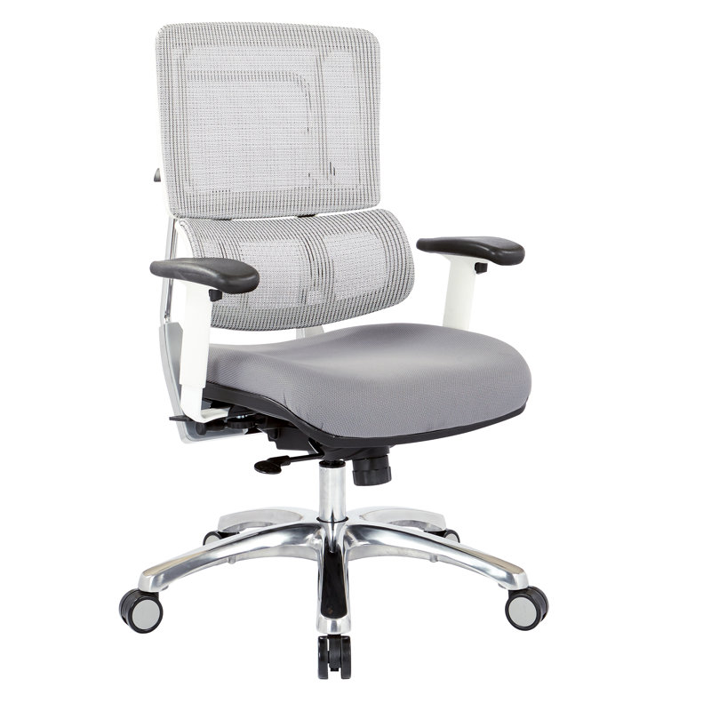 Pro-Line II Polyester Blend Task Chair, Steel Gray/White, White