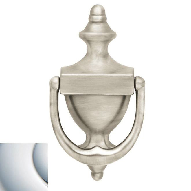 Colonial Style Solid Brass Door Knocker in Polished Chrome Finish