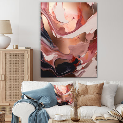 «Ocean Waves Fluidité In Marble IV», art abstrait sur toile marbrée