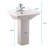 The Renovators Supply Inc. Vitreous China Square Bathroom Sink with Overflow-46019703-46019702