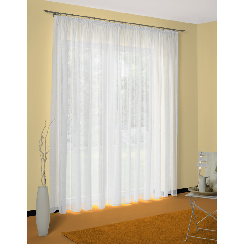 Hagerman Semi Sheer Curtain Single Panel, 450 W x 240 D cm