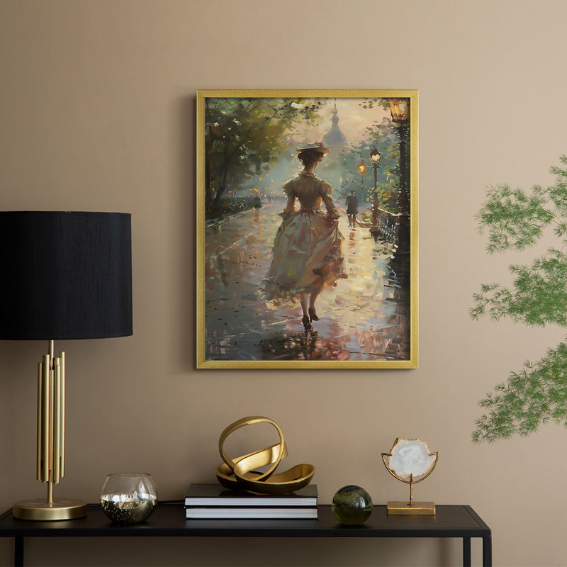 «WOMEN-CLII», reproduction d'art encadrée - Prêt à accrocher, Or, H 28 po x l 22 po
