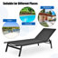 Chaise longue de patio Heroux Patiojoy avec dossier réglable à 6 positions et tissu respirant noir-1905887936