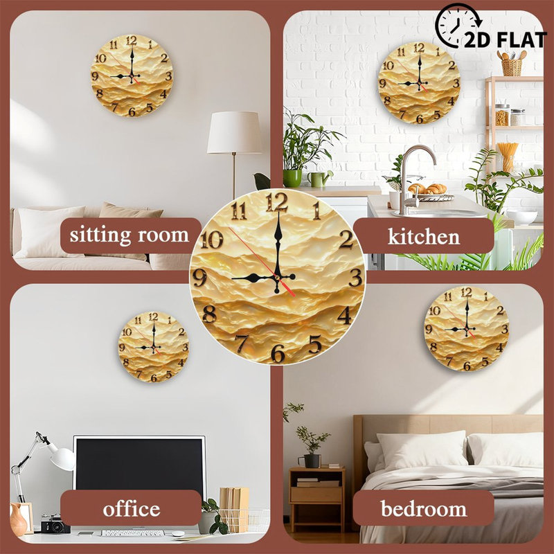 Horloge dorée texturée