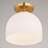 Shelby 9.25-In W Gold Brass Transitional Semi Flush Mount Ceiling Light White Glass