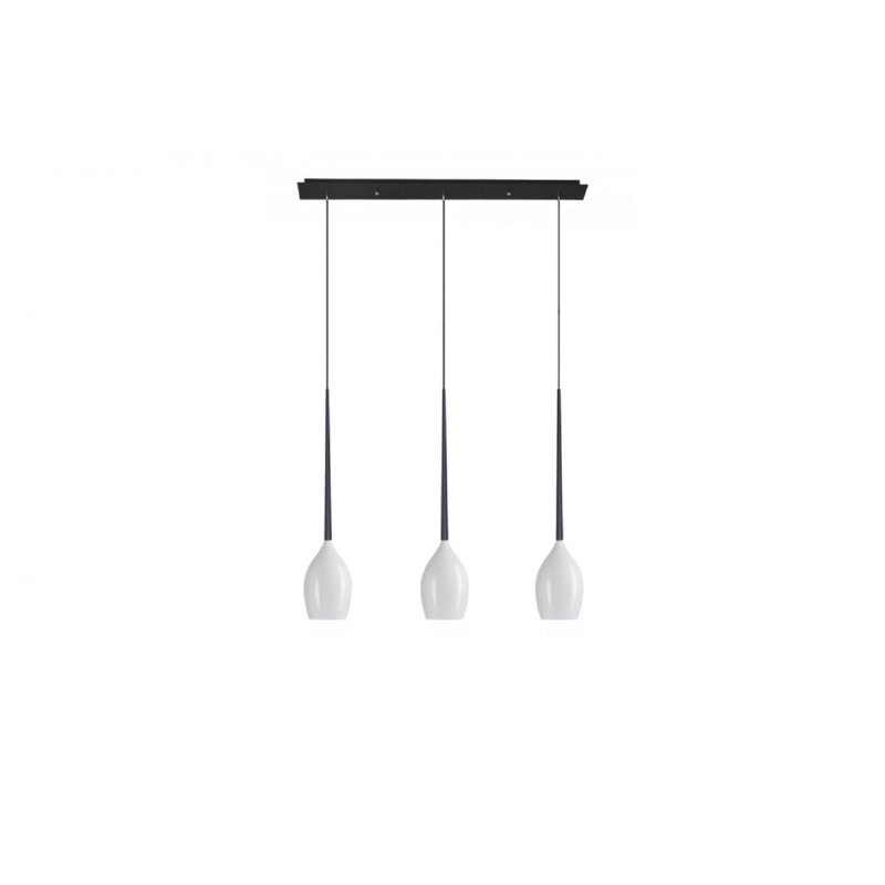 Izza 3 - Light Black Kitchen Island Pendant, Shiny White