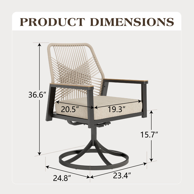 Fauteuil d'extérieur avec coussins Kerrie