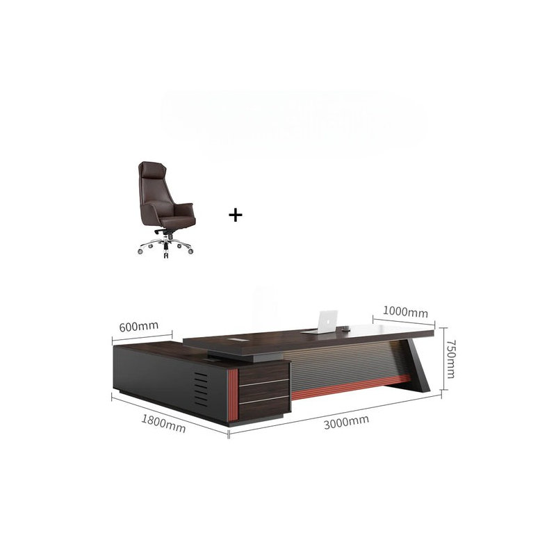 Mychaella L-Shaped Executive Desk, 75cm H x 300cm W x 100cm D