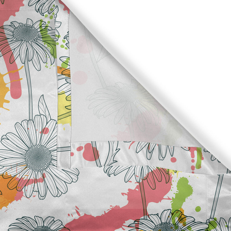 Rideau à œillets Dakota Fields Spring Spring Simey Camomile 50 po x 84 po, L 50 po x L 96 po