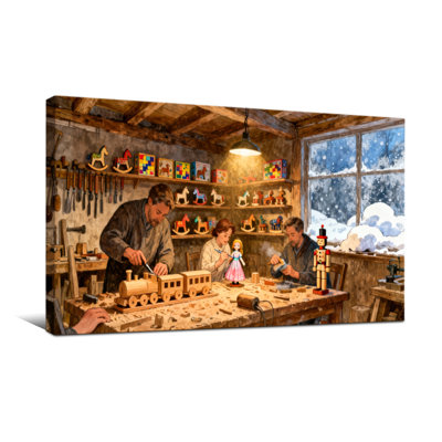 Christmas Wooden Workshop Family Crafting Toys Together