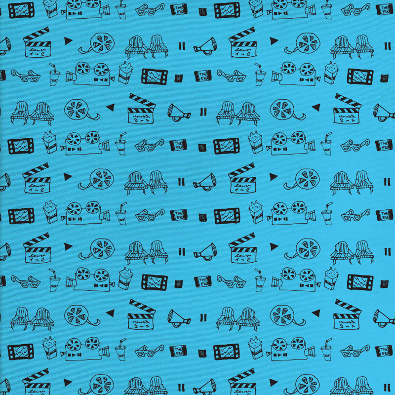 Tissu de style doodle, l 58 po x L 108 po