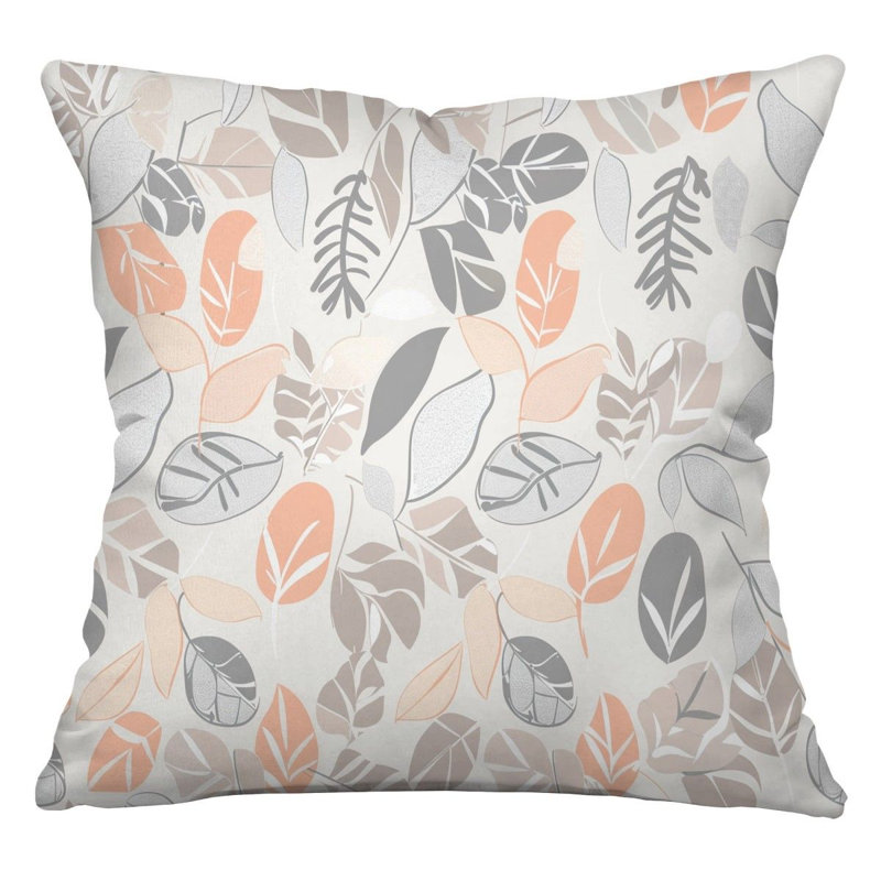 Leaf Composition Cool   Reversible Throw Pillow, 20"H x 20"W