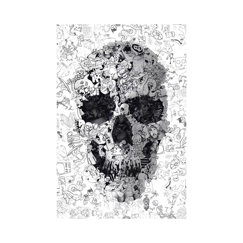 Doodle Skull by Ali Gulec - Wrapped Canvas Print, 30.48 cm H x 45.72 cm W