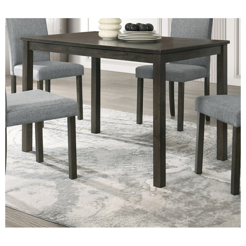 Contemporary Rectangular Dining Table, Dark Brown Wood Finish, Seats 4