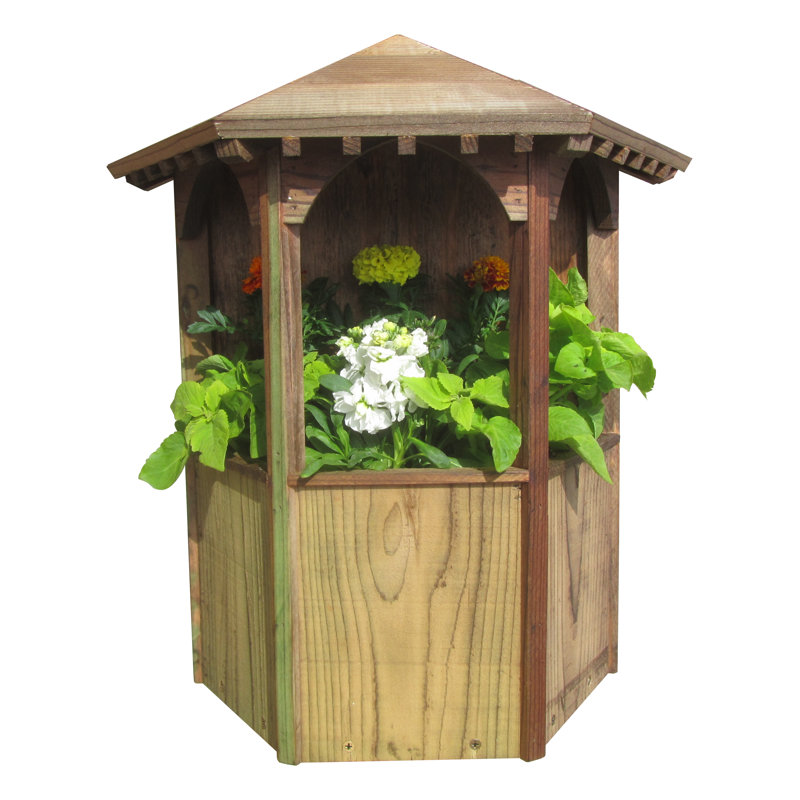Pot de fleurs mural en bois kissonerga