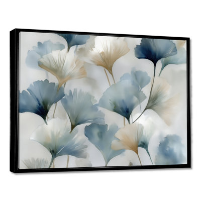 «Watercolor Pants Flowers In Meadow», reproduction d'art sur toile botanique blanche