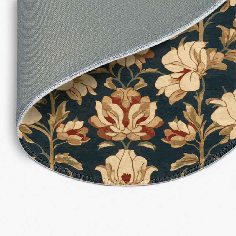 ArtDeco Black Indoor and Outdoor Area Rug, Round 5'